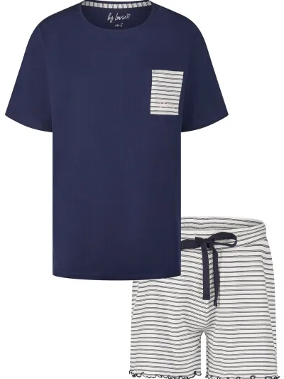 By Louise Dames korte pyjama set shortama blauw, foto 2