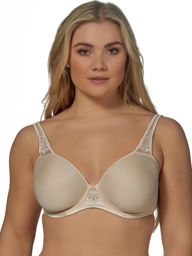Elbrina Spacer voorgevormde t-shirt-bh zwart Lichtbeige