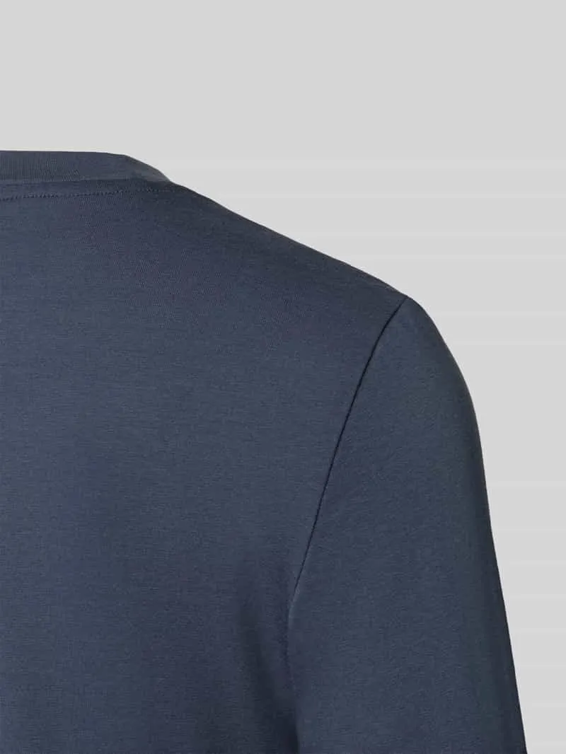 Schiesser Regular fit pyjamabovendeel van katoenmix donkerblauw, foto 3