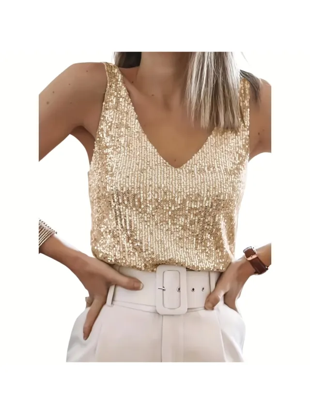 Currero Topje Dames - Top Kleding - Shirt - Blouse - Kort - Volwassen - Abrikoos