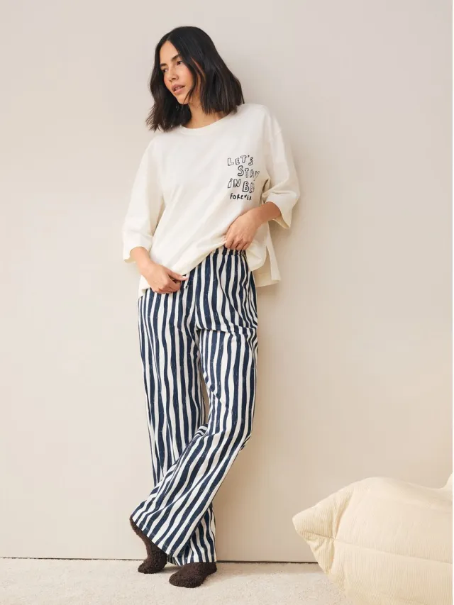 Next Dames - Pyjama met korte mouwen - Wit Blue Graphic