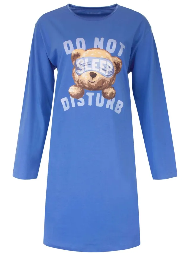 Temptation Dames Big Shirt - Lange Mouwen - Blauw