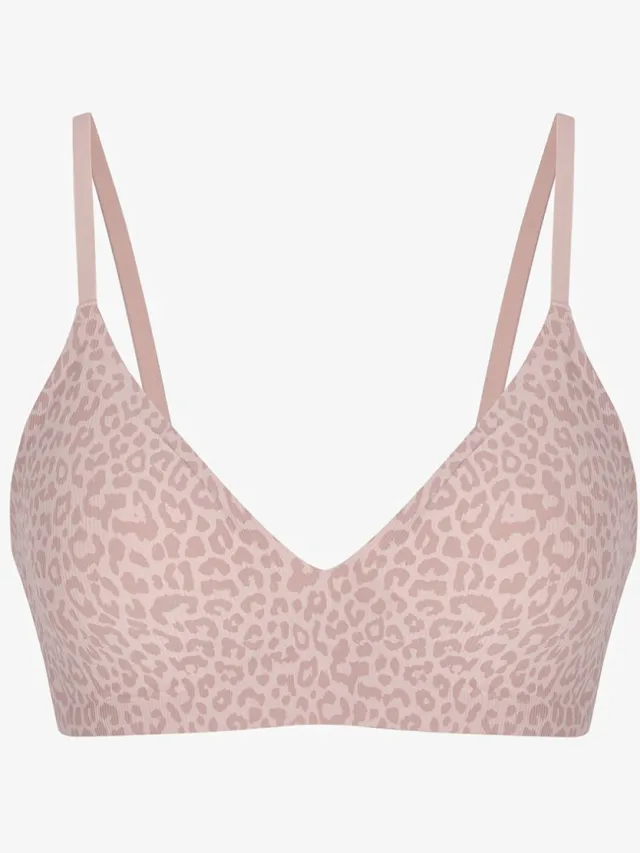 Penti Onzichtbare Ribbelige Driehoek Leopardenpatroon Afneembare Gepolsterde Beha Blush