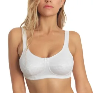 sassa Cotton Jacquard Soft Bra beugelloze bh wit