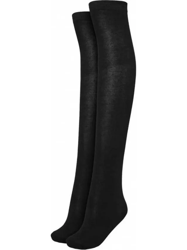 Urban Classics Overknee Socks 2-Pack Dames Kniekousen - EU 40-42 Schwarz