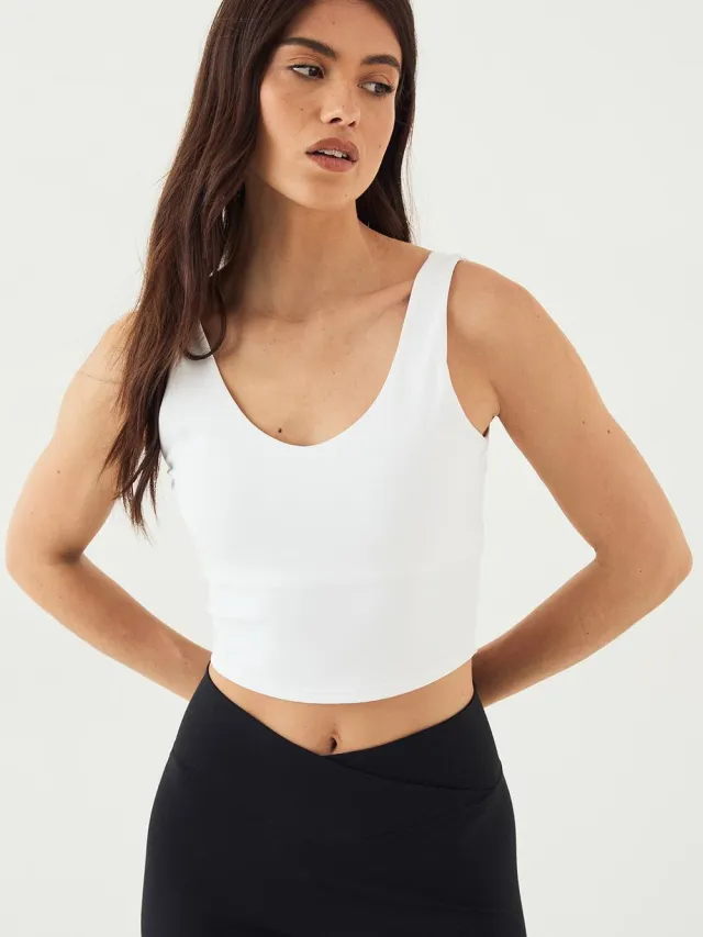 Dames DSGN Studio Ultra Sculpt Longline Plunge Sport BH wit