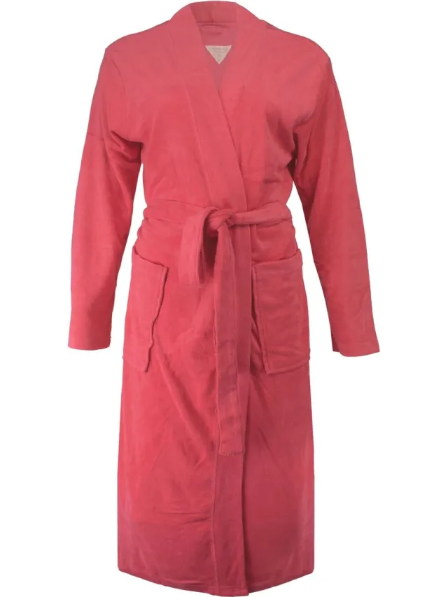 Tenderness Dames Badjas - Badstof - Koraal Rood