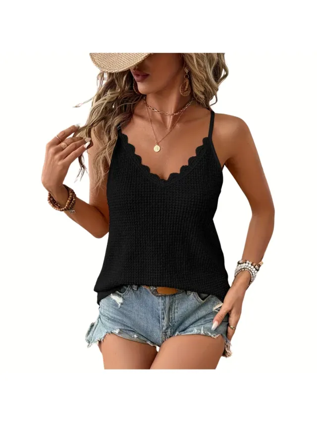Currero Topje Dames - Top Kleding - Shirt - Blouse - Kort - Volwassen - Zwart
