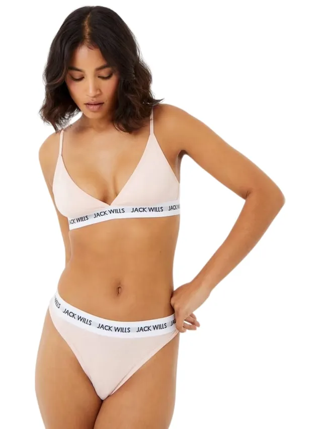 Jack Wills Biddstone-bralette voor dames (set van 2) (Roze/Zwaar)