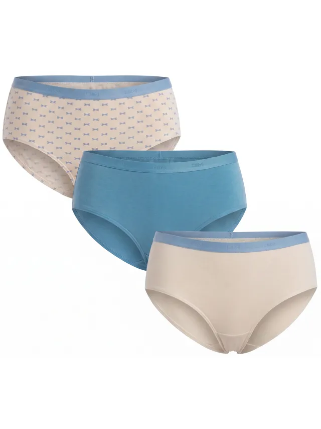 Dim D4C20 slip beige en blauw Multicolour