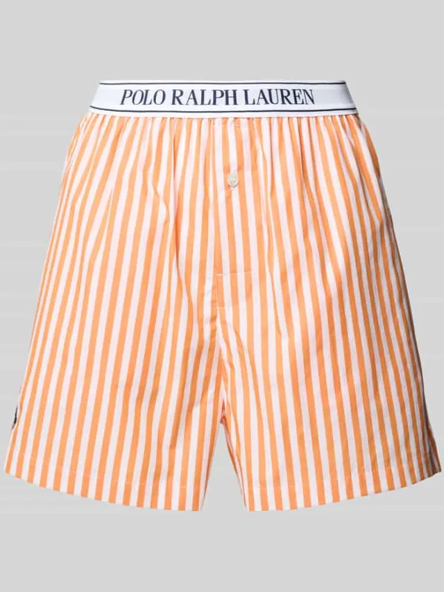 Polo Ralph Lauren Regular fit korte pyjamabroek met elastische band met label Oranje