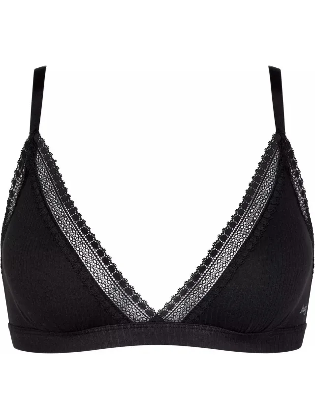 Sloggi GO Ribbed Bralette Dames Beha Zwart