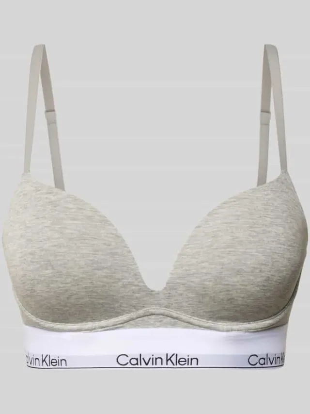 Calvin Klein Push-up-bh met label in band Lichtgrijs