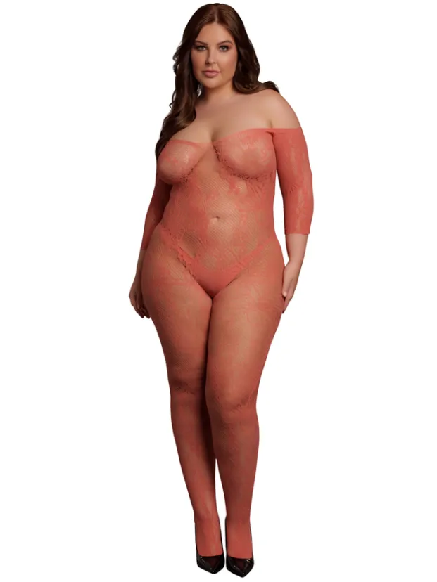 Le Désir by Shots Kant Lange Mouwen Bodystocking - Koningin Maat