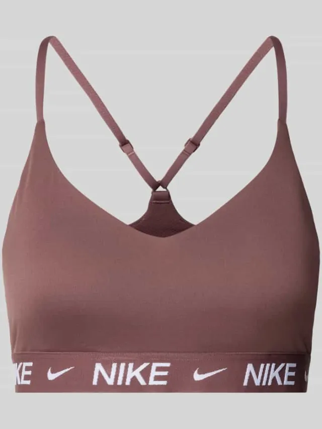 Nike Bustier met labeldetails en verstelbare bandjes Taupe