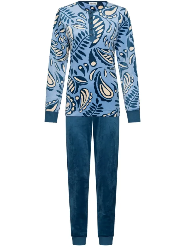 Pastunette Pyjama - Soft Paisley - Velours/Fleece - Blauw