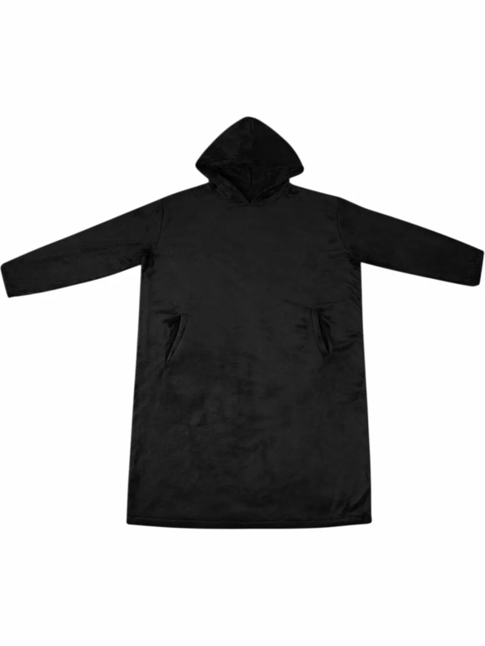 vidaXL Deken hoodie Zwart S Flanel, foto 2