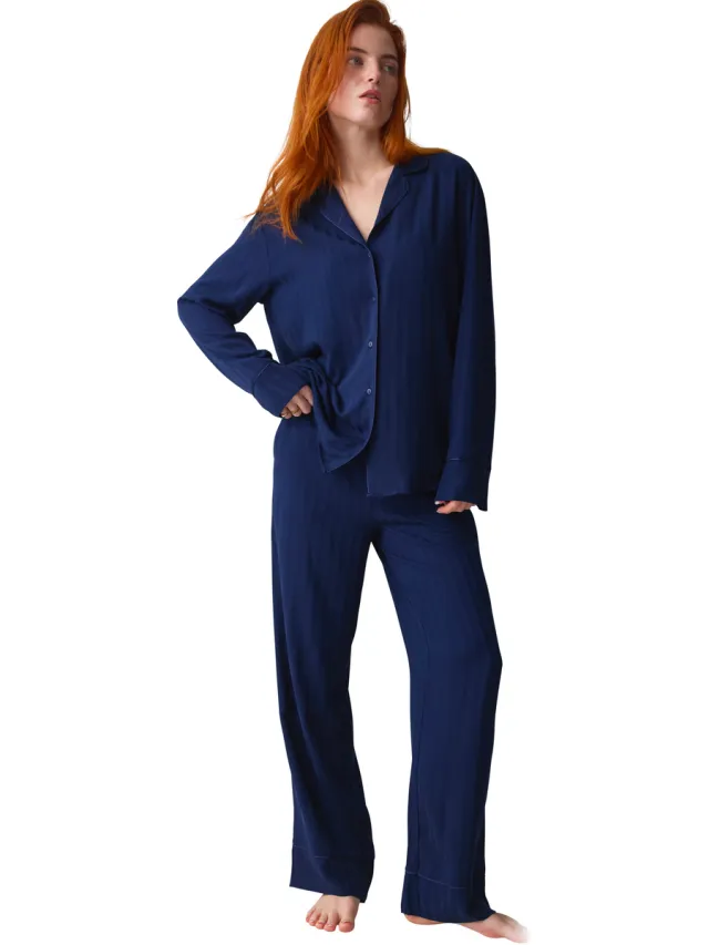 Triumph JACQUARD pyjama blauw