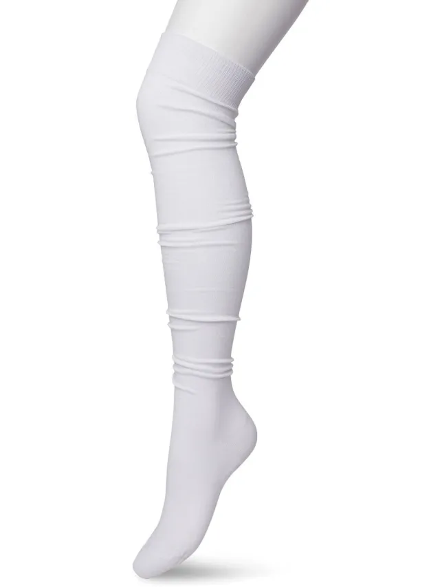 Bonnie Doon Overknee Kousen Wit Dames - Overknee Sokken - Over de knie - Katoen - Gladde Naden - Extra Comfortabel - Maximaal Draagcomfort - Warm - Overknees - Kniekousen - White - P53496.103