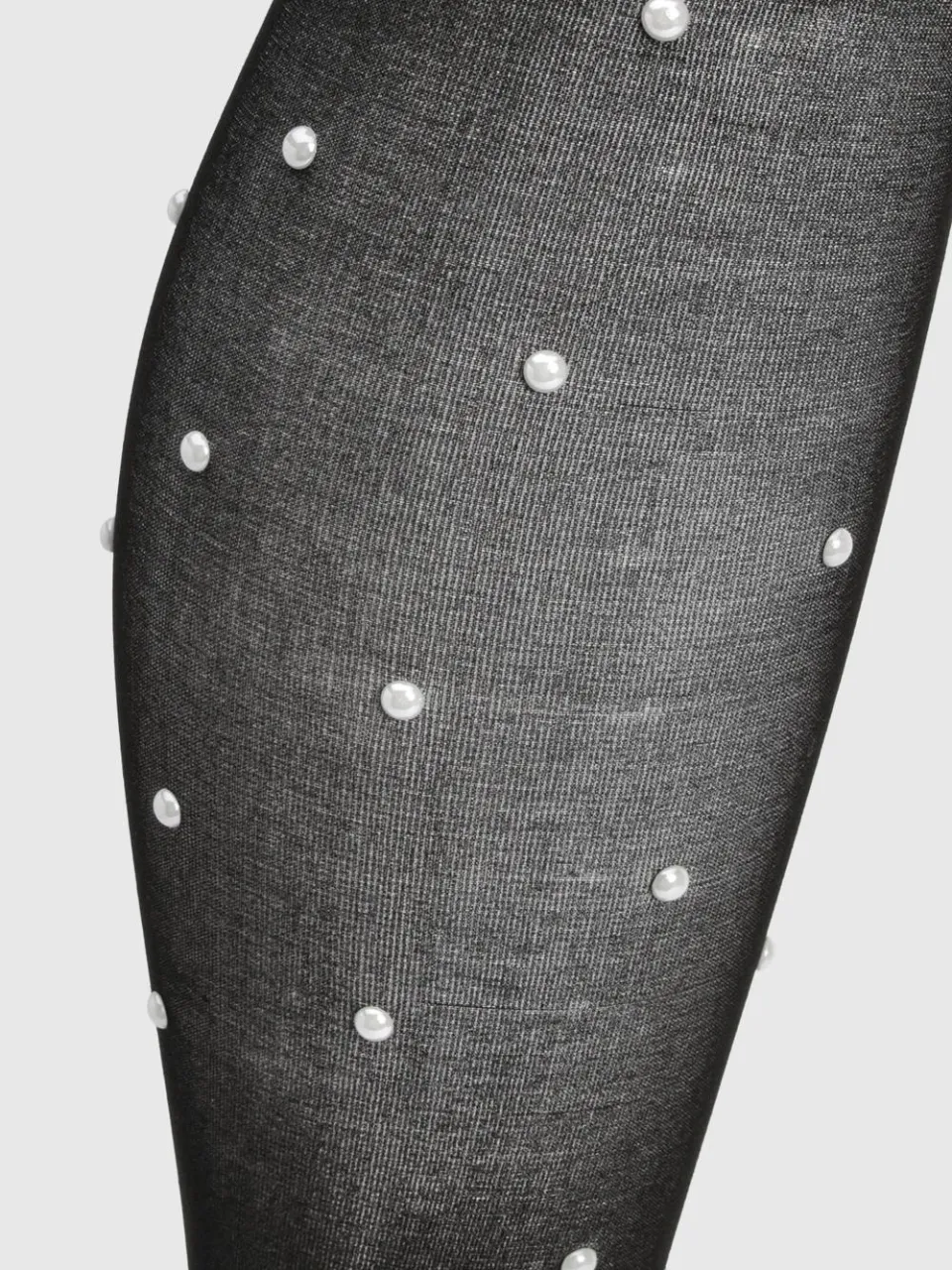 boohoo Dames Doorzichtige panty's versierd met parels zwart, foto 3