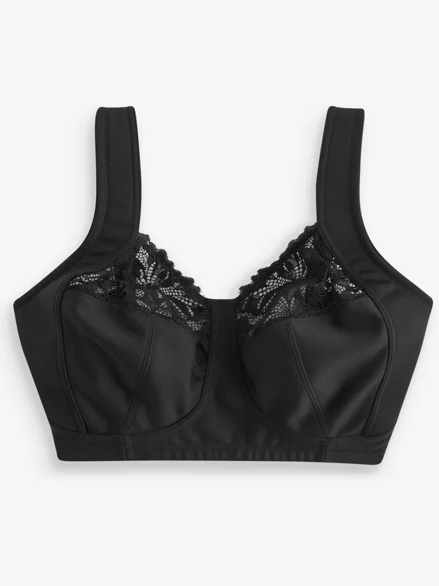 Next Dames - F-K cup beha met ultiem comfort, gewatteerde bandjes, zonder vulling, zonder beugel en met zijsteun - Zwart Black