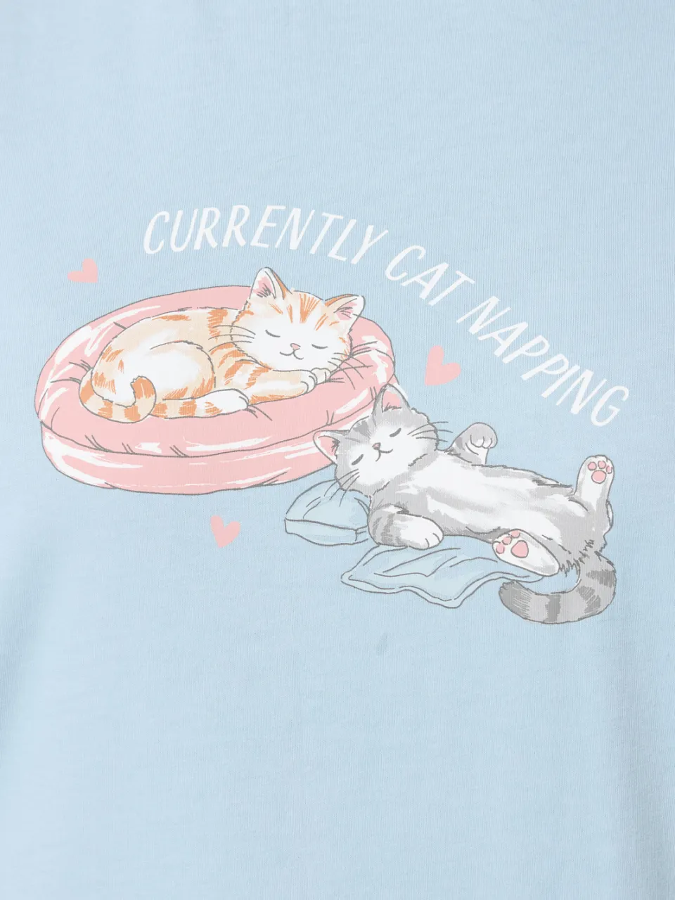 Yours Blauwe Pyjamaset Met Wijde Pijpen En 'Currently Cat Napping' Met Opschrift-44, foto 5