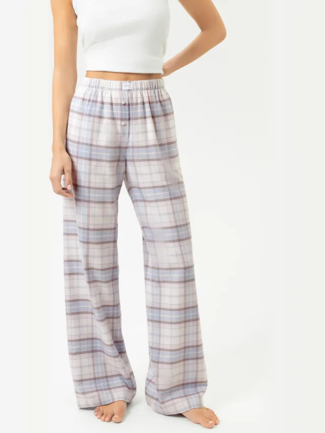 Mey Flanellen pyjamabroek Serie Winter Sleep Powder Blue blauw