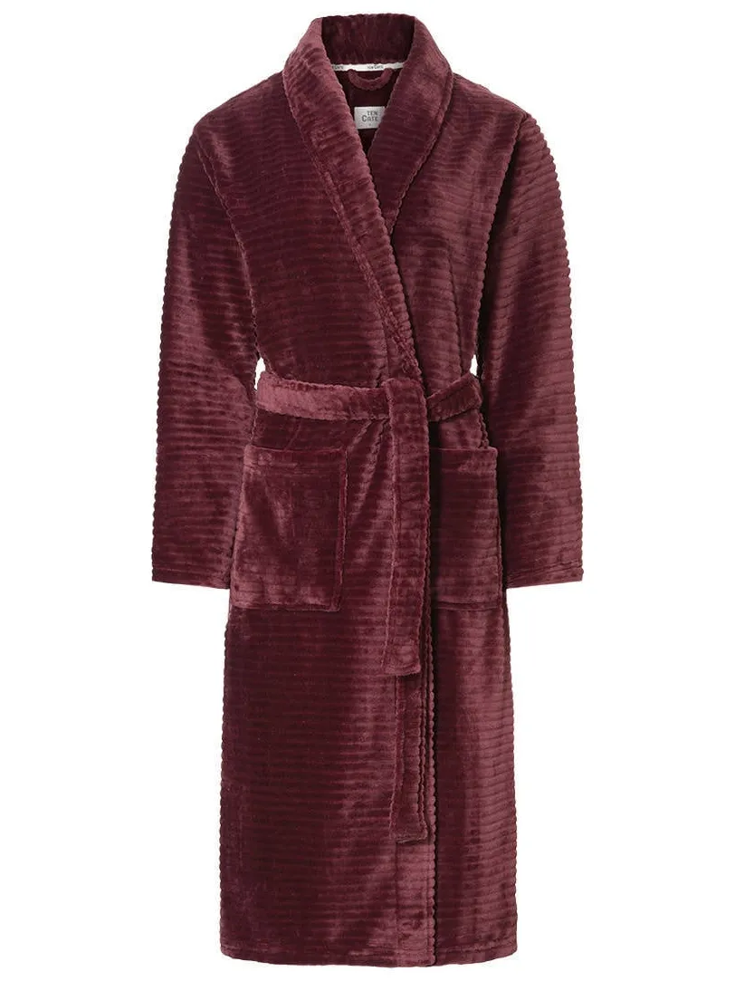 Ten Cate fleece badjas - donkerrood, foto 2