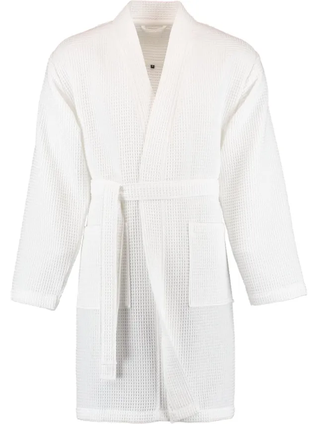 Vossen Badjas Comfort Line ROM - Pique Weiss S - Sauna badjas Wit