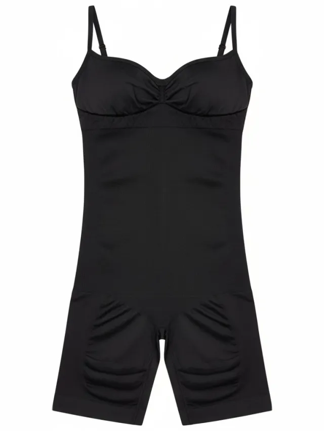 TAFUER Shapewear Dames Bodysuit - Corrigerend Ondergoed - Buik, Taille en Heup Ondersteuning - Comfortabel en Elastisch - Zwart - 1 Stuk