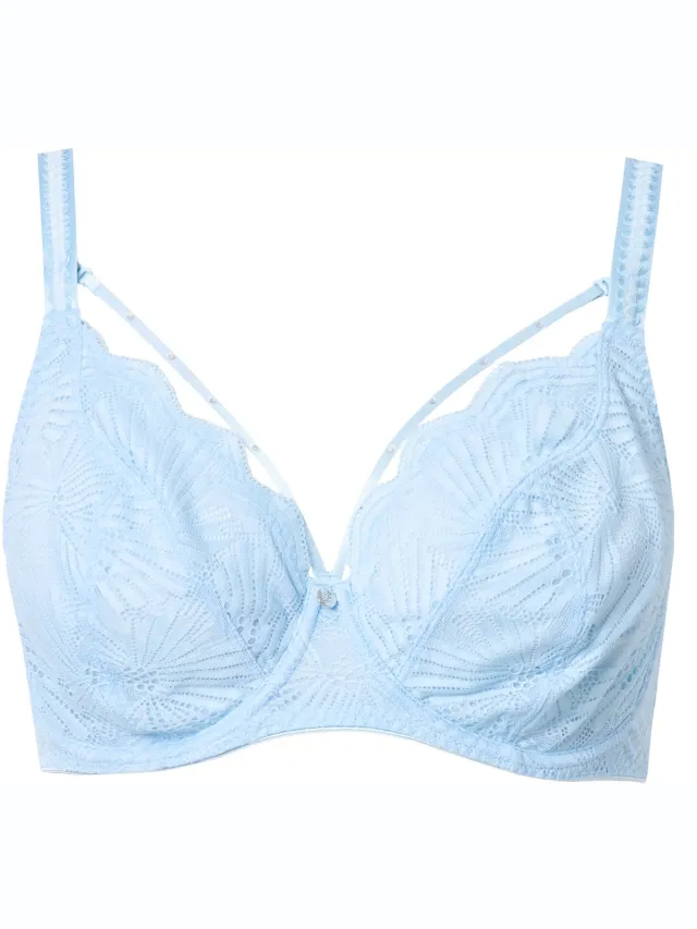 TruYou Dames - Beugelbeha afneembare sierbandjes zachte cups kant - Zacht lichtblauw