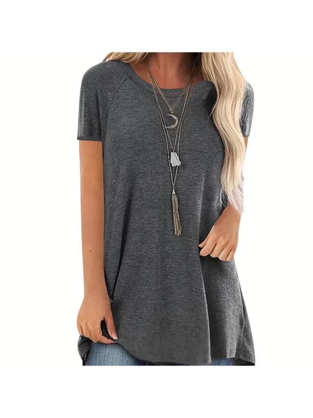 Currero Topje Dames - Top Kleding - Shirt - Blouse - Kort - Volwassen - Grijs