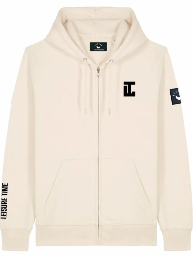 Leisure Time ZIP Hoodie unisex blanc Natural