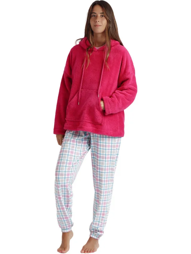 Admas Basica sweater met capuchon roze