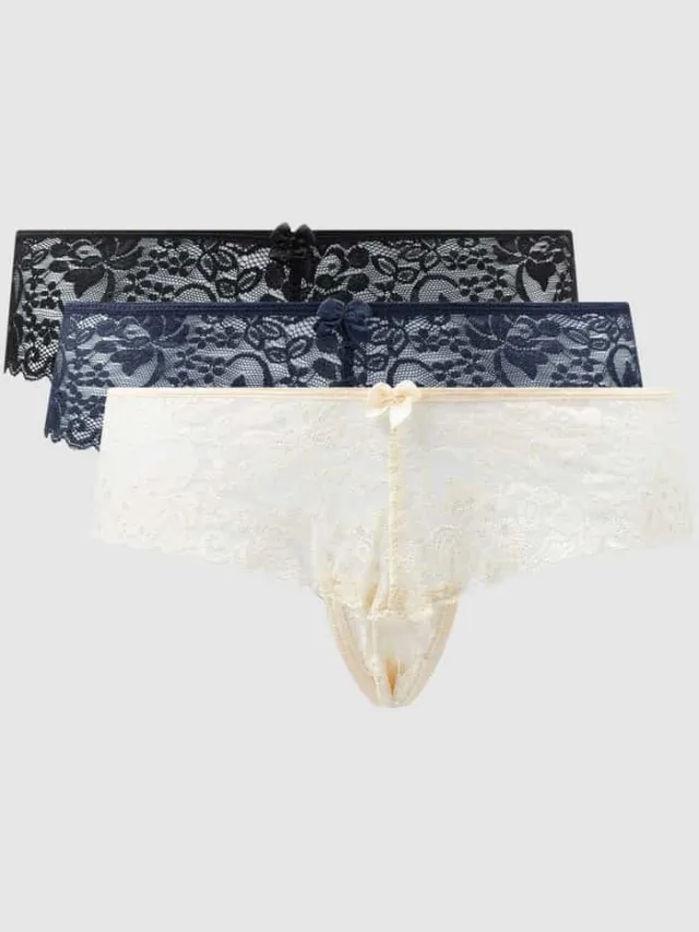 Lascana Hipster van kant in een set van 3 stuks Marineblauw