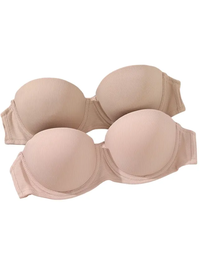 Currero BH Zonder Beugel - Strapless - Zonder Bandjes - Met Voorsluiting - Push-up Bh's - Comfort Beha - Comfortabel - Grote Sluiting - Veelkleurig B - Cupmaat