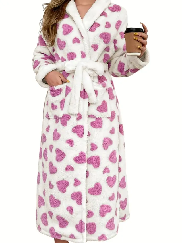Currero Badjas Dames - Fleece - Katoen - Badstof - Sauna - Hamam - Wafel - Bathrobe - Duster - Ochtendjas - Spa - Kimono - Veelkleurig 3