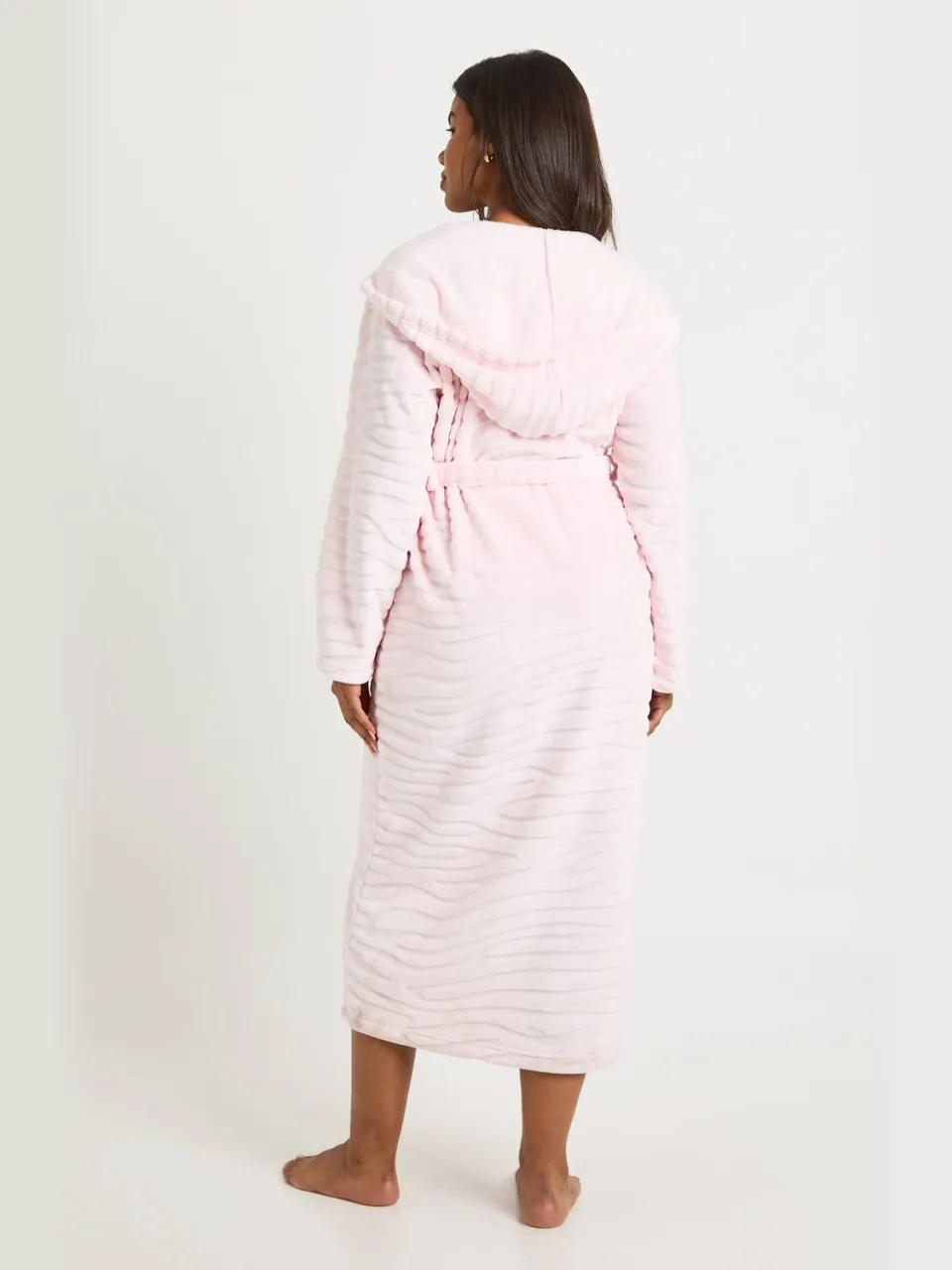 boohoo Dames Jacquard Dieren Lange Badjas lichtroze, foto 3