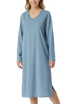 Schiesser Comfort Essentials Longsleeve Sleepshirt Rood,Versch.kleure/Patroon,Blauw