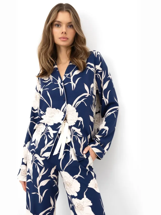 S& Sensis Sensis Viscose Pyjama Vaya Dames 40 / Donkerblauw