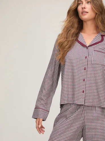 Hunkemöller Pyjama Set Poplin Ruffle Paars