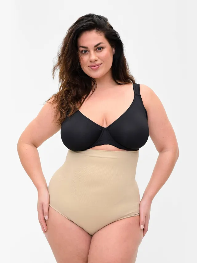 Zizzi high waist corrigerende slip lichtbeige