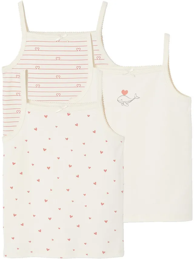 vertbaudet Set van 3 meisjeshemdjes beige