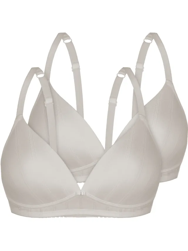 Sassa 2-pack Zachte bh Inzetstuk Natural Stripe ivoor