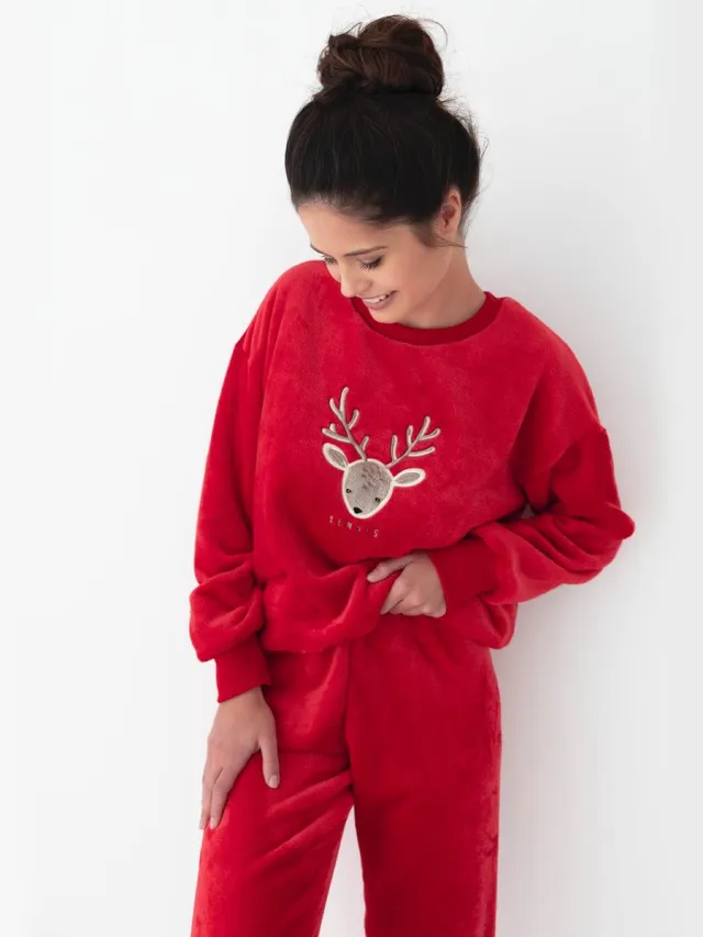 S& Sensis Sensis Warme Dames Pyjama Fleece Winter Kerst Matching Gezin Familie Harriet 42 / Rood