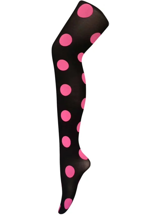 Sock Snob Dames80 denier ondoorzichtig patroon panty's - Grote Vlek Roze