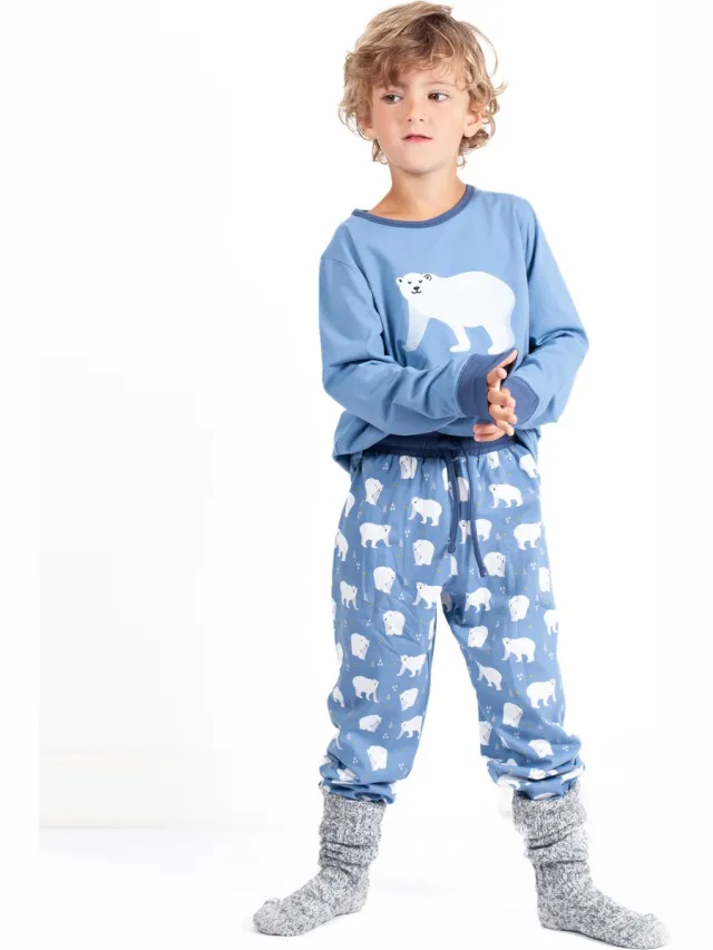Claesen's Pyjama Polar Bear245434-Polar Bear-12 Blauw