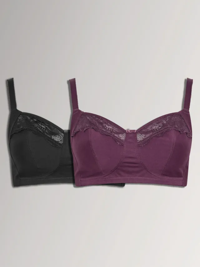 Yours Yourset 2Pack Zwarte En Paarse, Zonder Vulling En Zonder Beugels, Full Cupbh’Ssize, foto 2