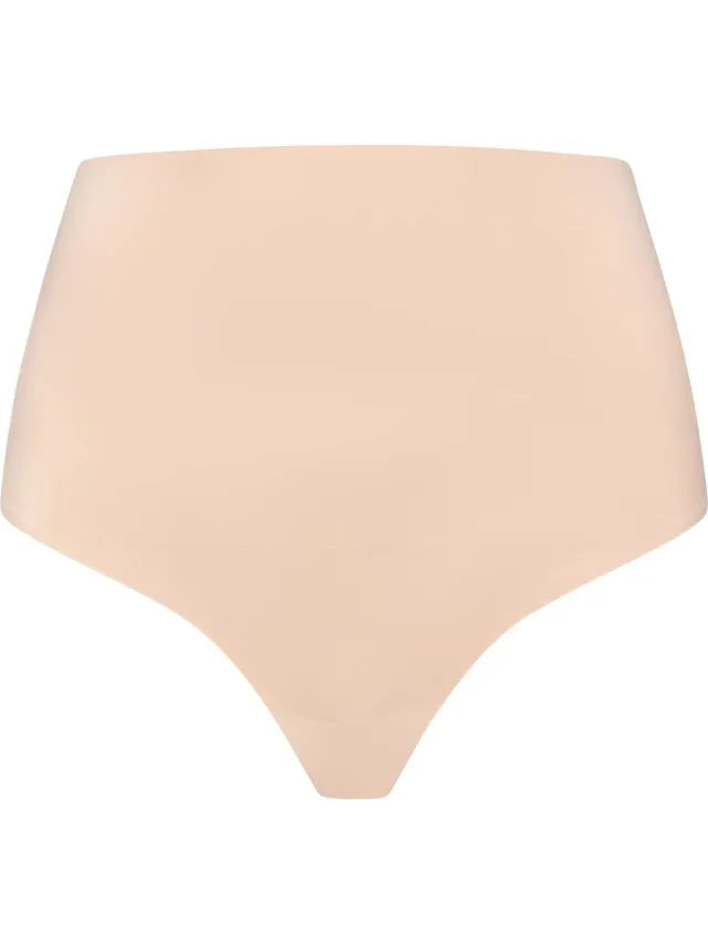 Bye Bra Bye BH met taillecontrole, middelhoge taille en string, beige