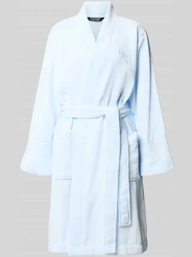 Lauren Ralph Lauren Regular fit badjas van puur katoen model 'Core Greenwich Robe' Lichtblauw